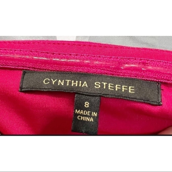 Cynthia Steffe Sz 8 Pink Tiered Scalloped Layered m Ponte Knit Strapless Dress - Picture 10 of 12